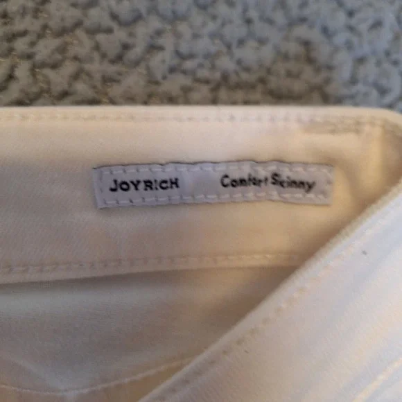 Dear John Jeans Joyrich Comfort Skinny Womens Ivory Distressed Size 26 - Picture 3 of 15